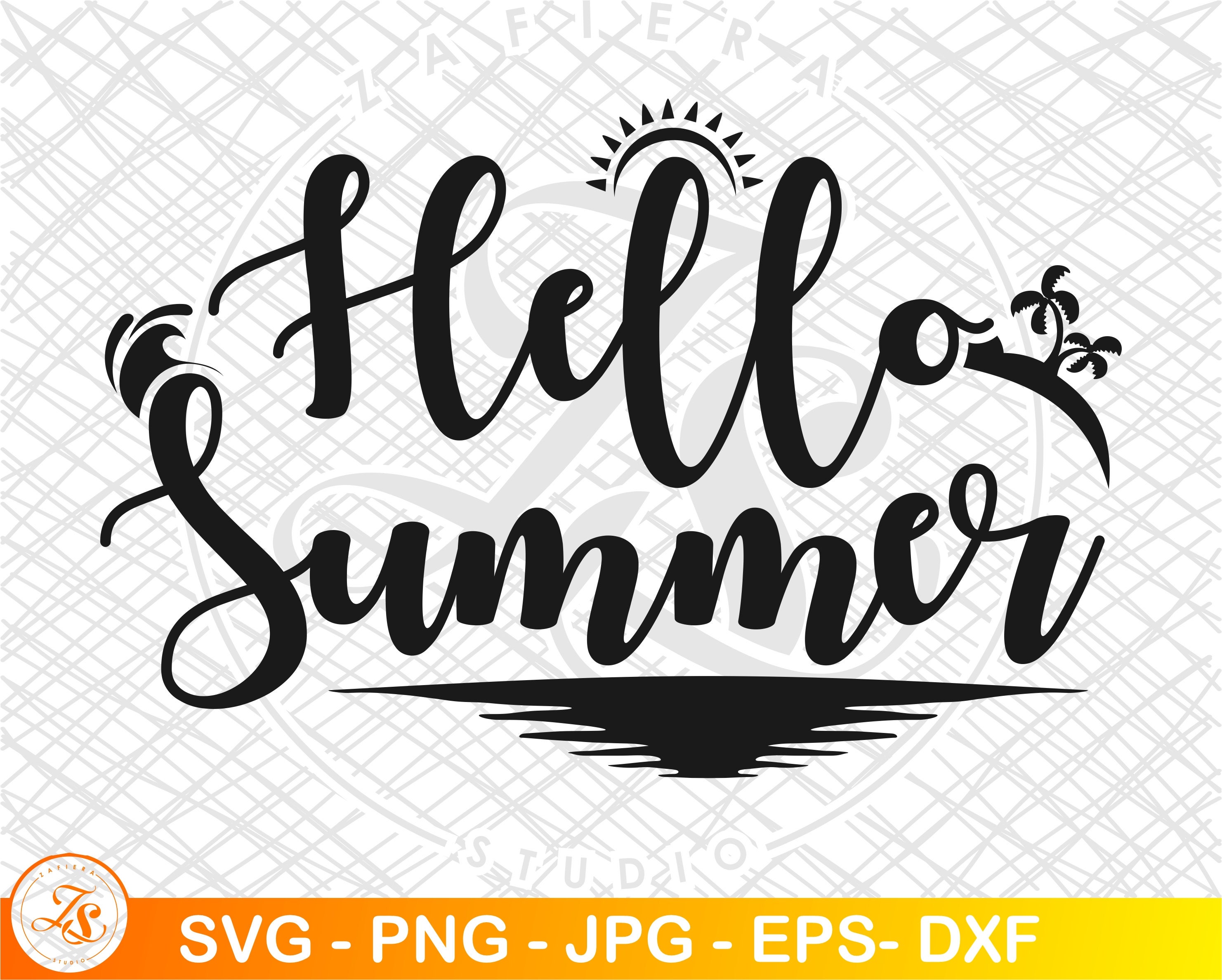 Hello Summer SVG Beach SVG Hello sunshine heart summer sun | Etsy