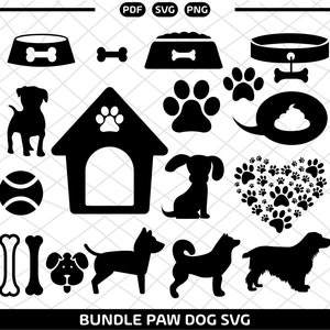 Dog Svg Paw Dog Svg Cut File Paw Prints Svg Pet Svg Dog Svg Dog House Svg Bone svg Paw prints cut file Dog paw vector Paw dog