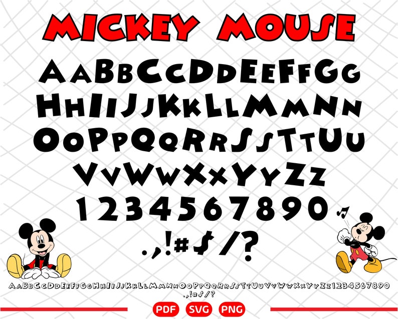 Mickey Mouse Alphabet Letters Set 3 Inches Tall Embroidered Iron On