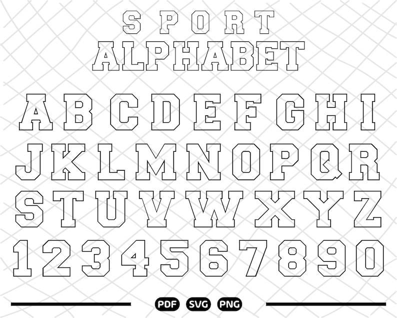 Sport font SVG College font svg Varsity font svg Font outline | Etsy