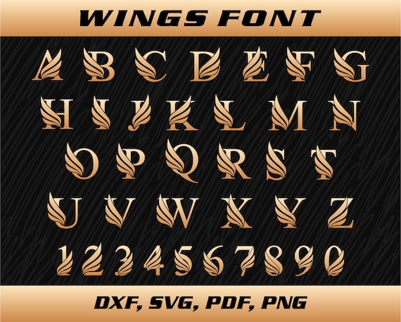 Wings font SVG Angel font SVG Flying SVG font For Cricut font | Etsy