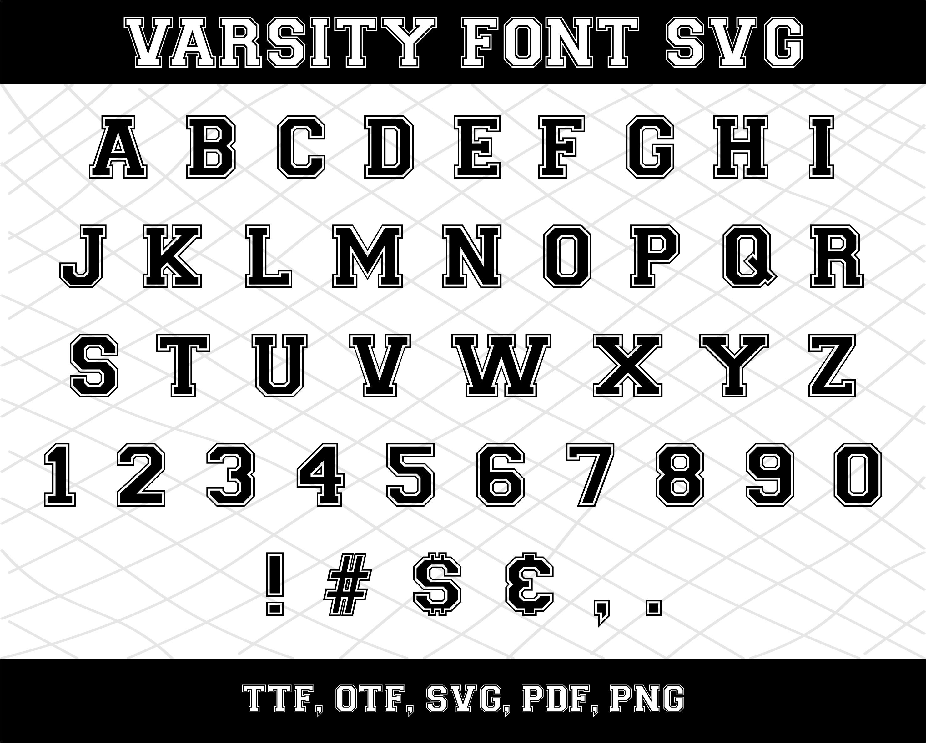 Sport Font SVG Varsity Font Svg Sport Cut Files Alphabet Svg College ...