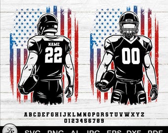 Custom Football SVG, Football player svg, Customized US Football Player Svg, Football Shirt Customize Name Player, Football Player Template