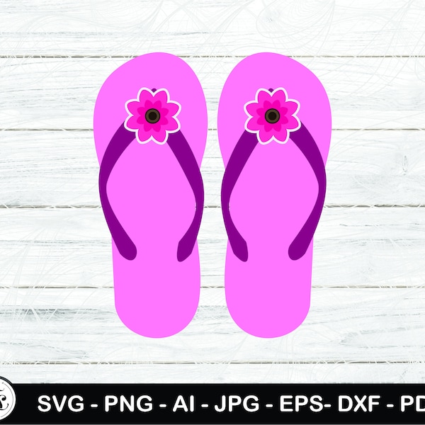 Sandales avec fleur, Sandales, Sandales d’été, Plage, Tongs, Sandales Svg, Été, Été Svg