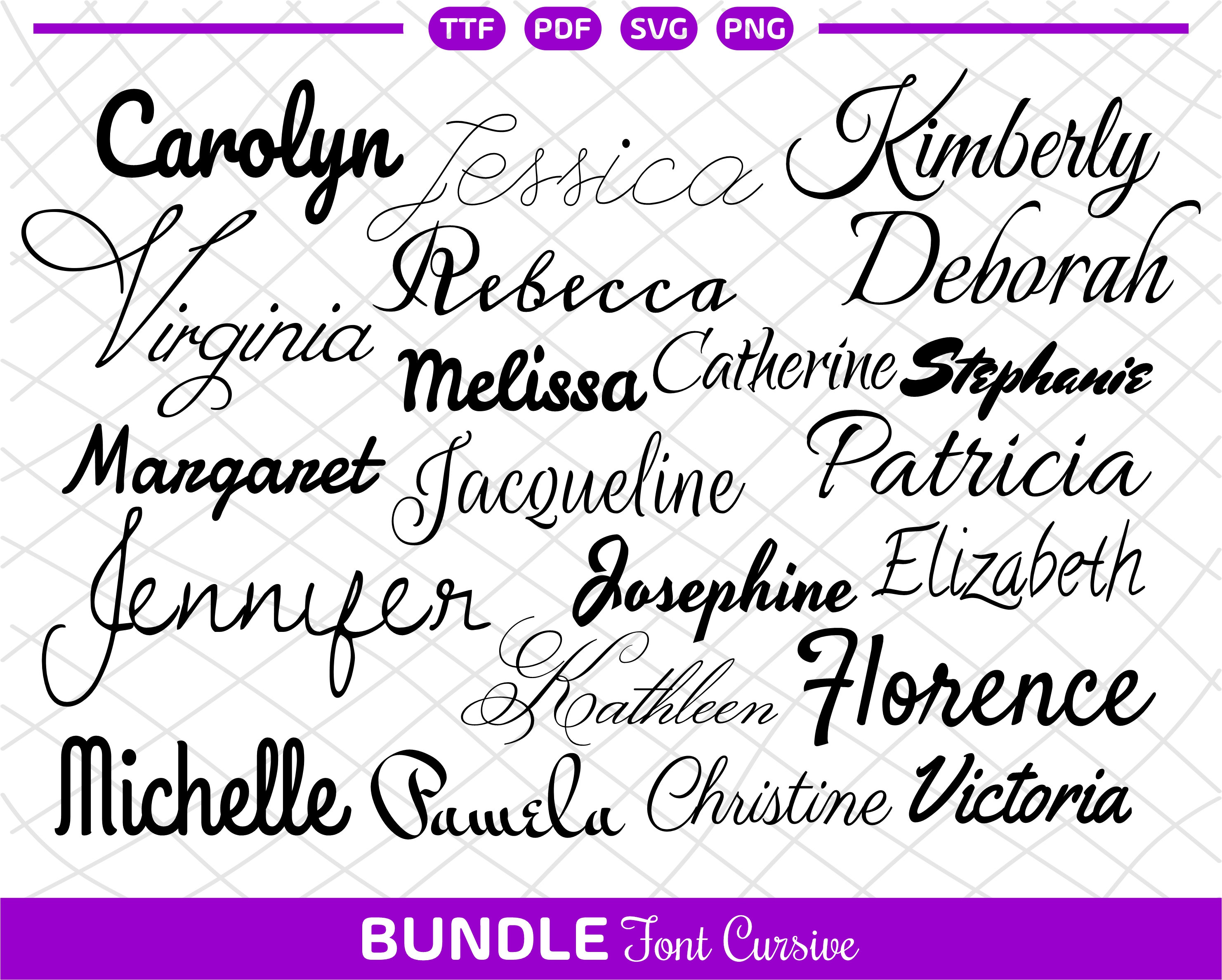 Buy Bundle Cursive Font Svg Signature Font For Cricut Bundle Cursive ...