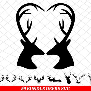 Deer svg bundle Antler svg Deer head svg Deer head cut file Antler cut file for Cricut & Silhouette Deer antlers svg Deer antlers cut files