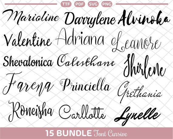 Cursive font svg or Signature font svg For Cricut Bundle | Etsy