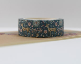 Deer With Flowers Washi Tape- Forest with Deer and Flowers Washi Tape- Animal Masking Tape