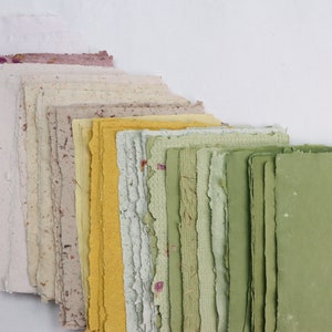 Handmade Recycled Paper- Set of Handmade Paper- Natural Paper- Ecological Paper- Homemade Paper