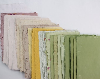 Handmade Recycled Paper- Set of Handmade Paper- Natural Paper- Ecological Paper- Homemade Paper