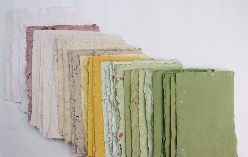 Handmade Recycled Paper Set of Handmade Paper Natural Paper Ecological Paper Homemade Paper image 1