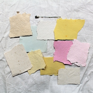 Handmade Paper Scraps Grab Bag- scrapbook recycled paper-Small piece Assortment- Planner decoration