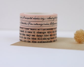 Retro Style Washi Tape- Vintage Text Washi Tape- Vintage Scrapbooking Supplies- Vintage Bullet Journal Decoration- Retro Vintae Writing Tape