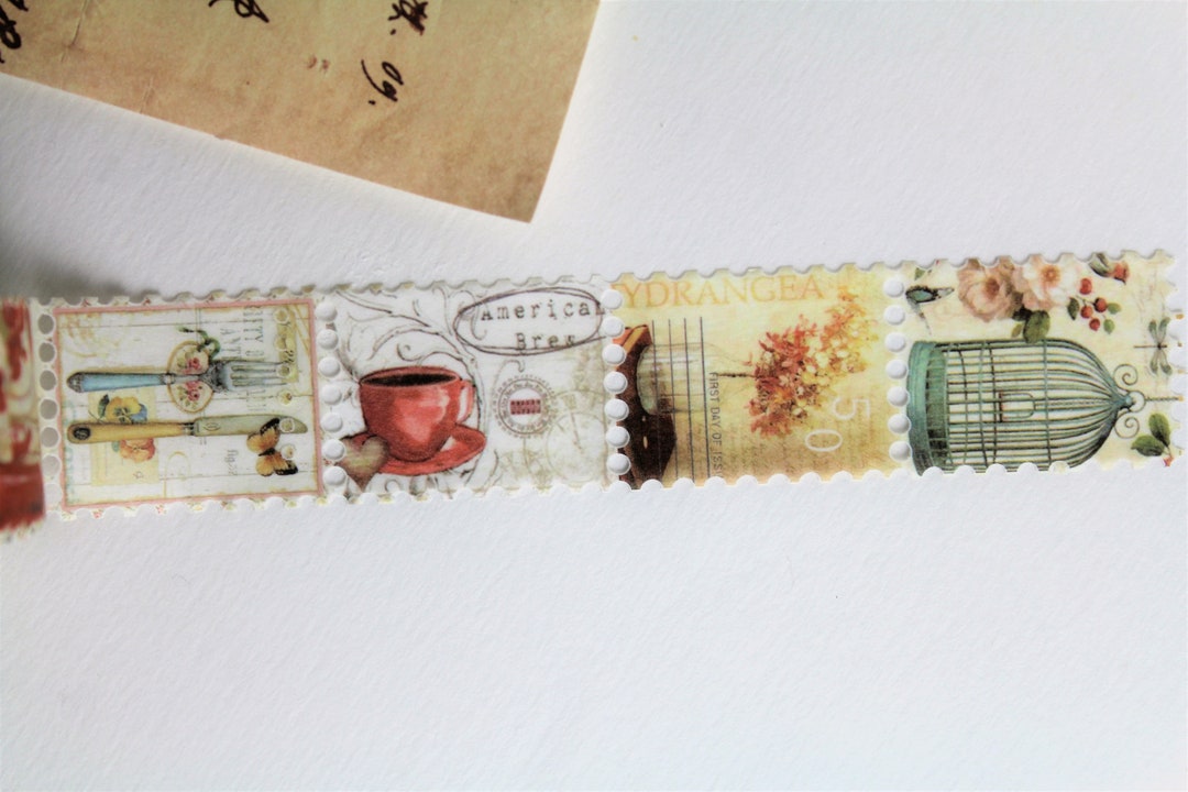 Postage Stamp Washi Tape Vintage Style Stamp Washi Tape Junk Etsy