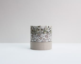 Neutral Leaves Washi Tape Set- Brown Branches Washi Tape Set- Beautiful  Nature Washi Tape Set