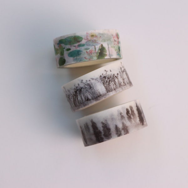 Washi Tape im orientalischen Stil – Washi Tape im japanischen Stil – wunderschönes chinesisches Landschaftsdeko-Tape