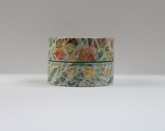 Eucalyptus Gold Foil leaves Washi Tape- Plants Washi Tape- Botanical Masking Tape- Journal Deco- Nature Washi Tape- Floral Masking Tape