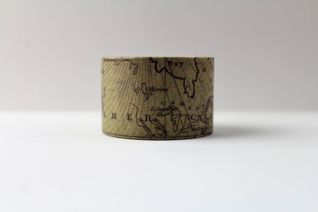 Retro Vintage Map Washi Tape Travel Journal Washi Wide Retro - Etsy
