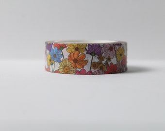 Cosmos Flowers Masking Tape- Washi Tape avec de belles fleurs - Floral Washi Tape- Flowers Crafting Tape