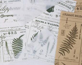Pages botaniques pour scrapbooking- Artisanat en papier à l’acide sulfurique- Papier de fond vintage