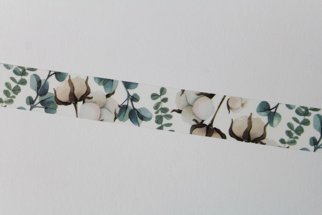 Cotton Flowers With Eucalyptus Leaves Washi Tape Plants Washi Tape