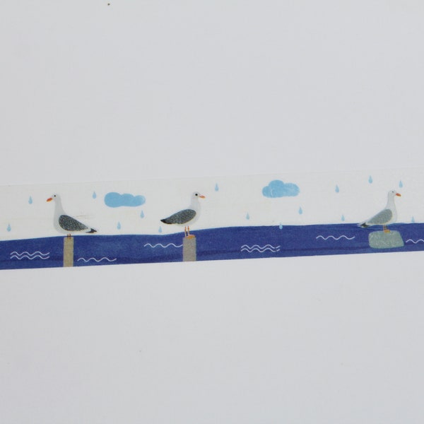 Seagulls Washi Tape- Sea Washi Tape- Oiseaux Masquage Tape- Littoral Seagull Washi- Beach Birds Washi Tape