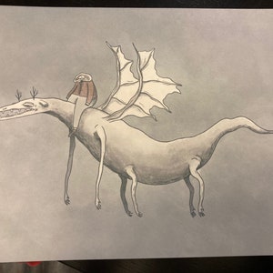 Flying dragon art print