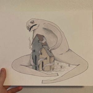 Weird art print- house person