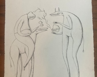 Weird surreal lithograph