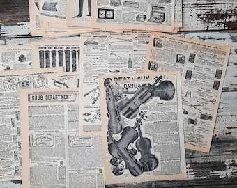 Vintage Catalog pages; collage, mixed media, scrapbooking