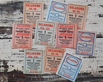 Cupones de Oklahoma Oil Co.; cupones antiguos