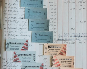 German transportation tickets; mixed set, journaling, mixed media, collage