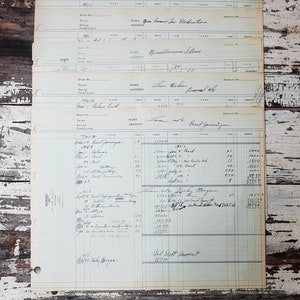 Ledger Pages; 1950's, collage, journals, mixed media