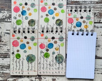 Bloc de notas de acuarela; libro de contabilidad vintage, hecho a mano