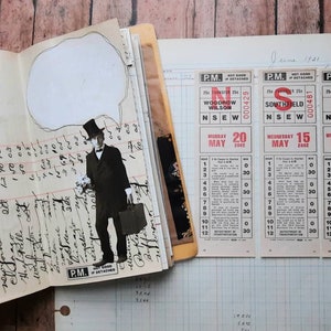 Detroit Bus Transfer tickets; vintage, collage, journaling, mixed media