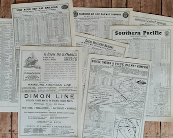Railroad timetables: maps,advertisements