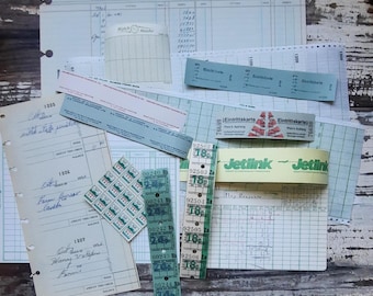 Green themed ephemera paper pack