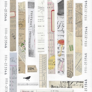 Washi Tape digitaal, direct downloaden, washi dagboek, kortstondig