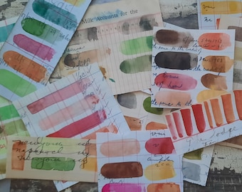 Muestras de acuarela: diarios, técnicas mixtas, collage