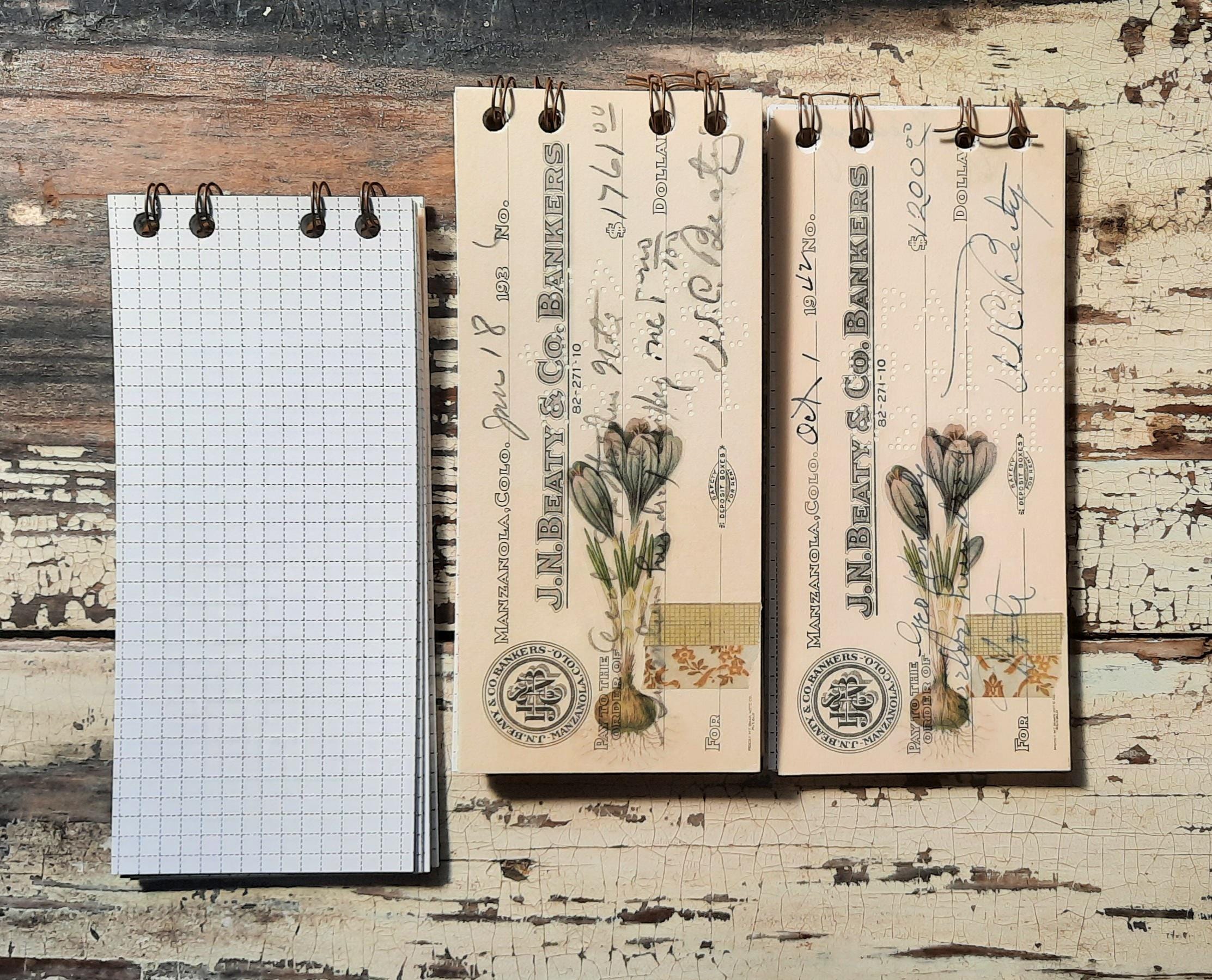 Handcrafted Notepads; Unique Notepads, Vintage Checks - Etsy