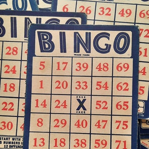 XL Bingo Cards; Vintage, Red White and Blue, Set of 2 - Etsy