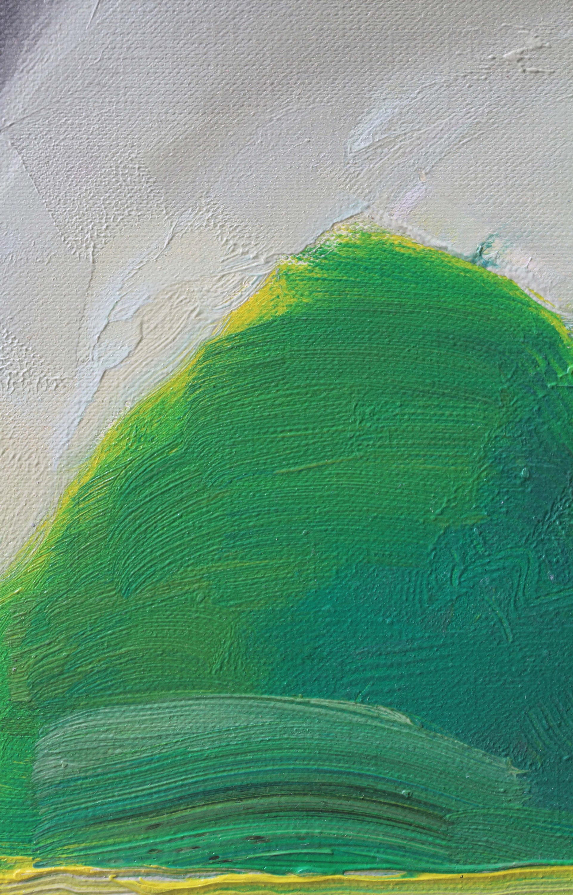 春の山の油絵：抽象的な花のテクスチャアート - Etsy 日本