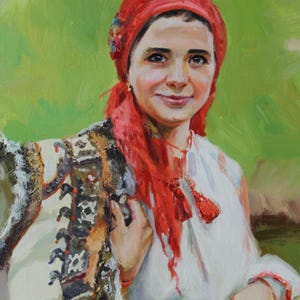 Oil Painting, Figurative Art, 59&#39;&#39;х39&#39;&#39; Large Canvas Art, Handmade Art, Portrait Painting, Ukrainian Folk Art, Large painting, Vibrant Art