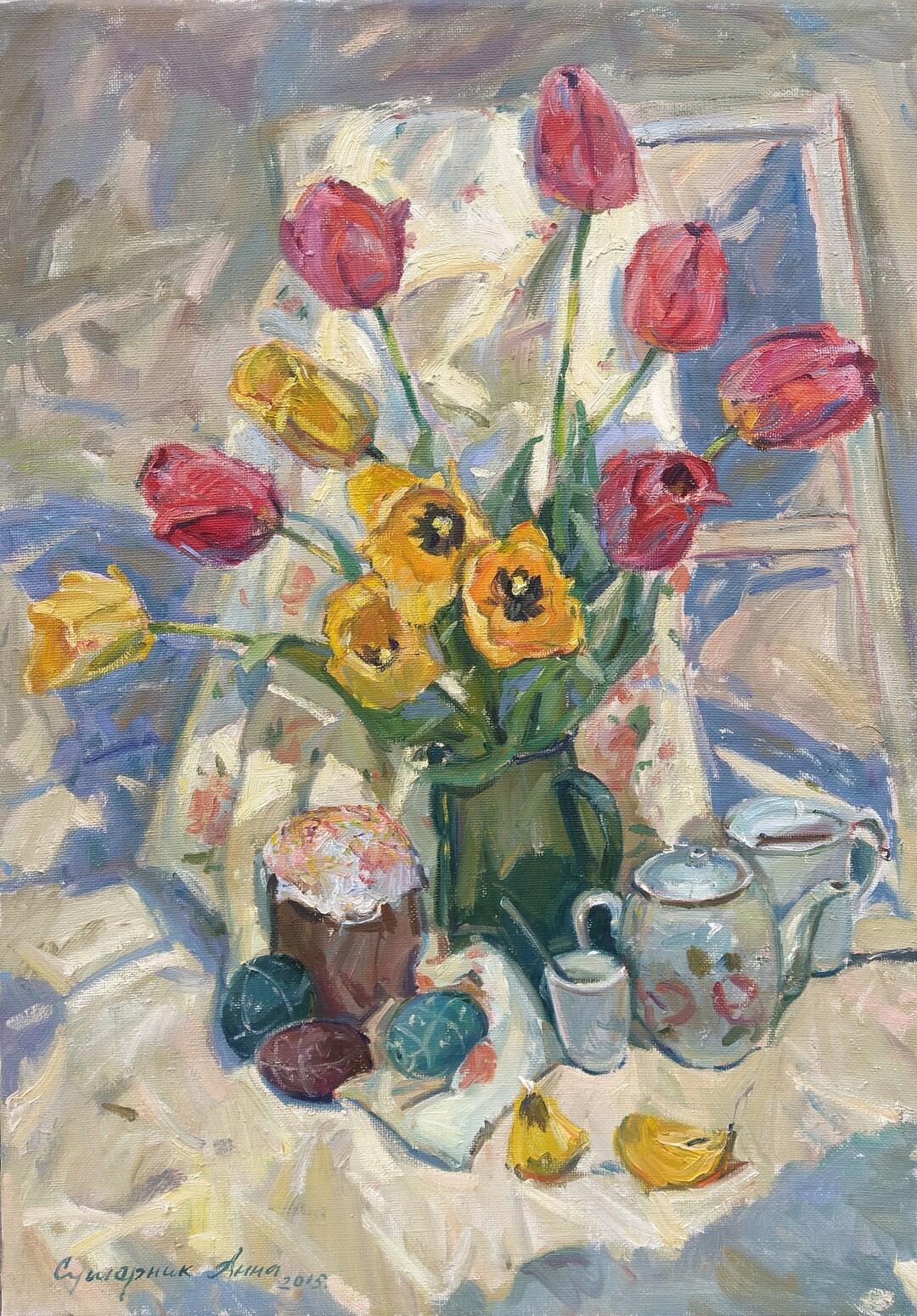 Tulip Still Life Painting: Original Impressionist Floral Oil - Etsy