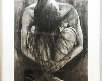 Femme Au Fusain Esquisse Dessin Croquis De Femme Nue Etsy