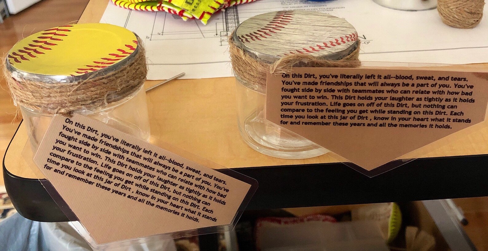 Baseball or Softball Memory Dirt Jar Etsy