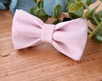 Dusty Pink Velvet dog bow tie | Salmon Pink Dog sailor Bow | Blush | Wedding dog bow | Martingale bow tie | Adjustable dog bow | Detachable