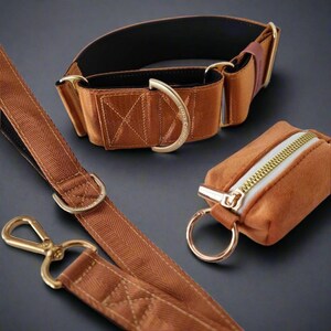 Brown Whippet collar set