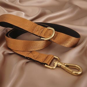 Tawny Brown Neoprene Padded Martingale Dog Collar: Solid Brass Hardware and optional personalisation image 11