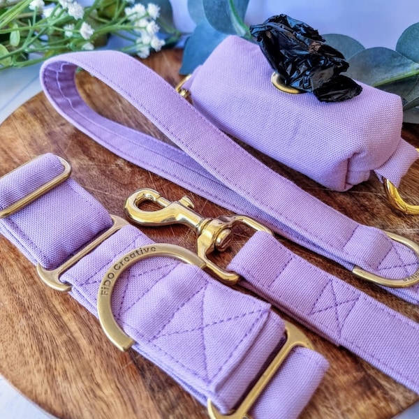 Lila paarse martingaalkraag | Lavendel| Pastelpaars | Waterbestendig | Windhondhalsband | Whippetkraag | trainingshalsband | Rosé goud